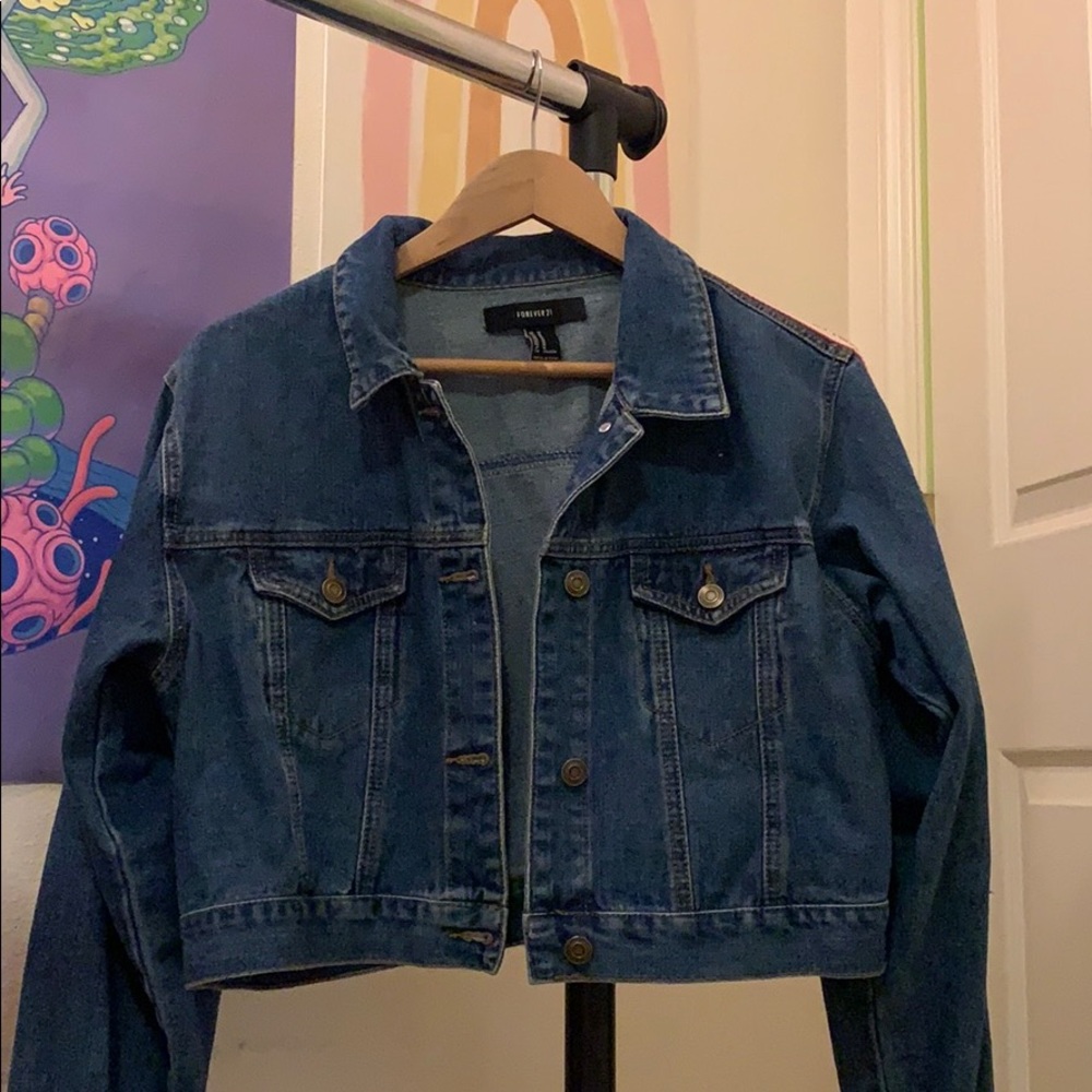 cropped jean jacket